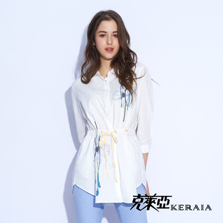 【KERAIA 克萊亞】
花藝小知性抽繩長襯衫