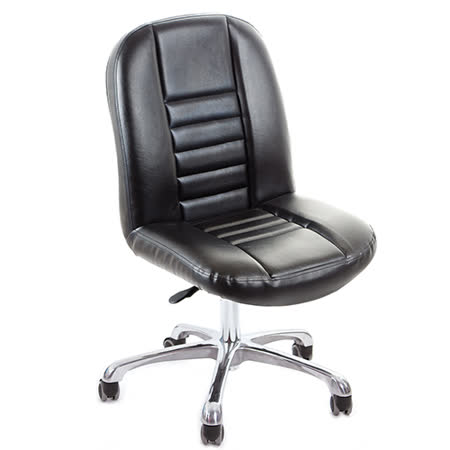 GXG 短背方條 皮面電腦椅 (鋁合金腳) TW-1024 LU