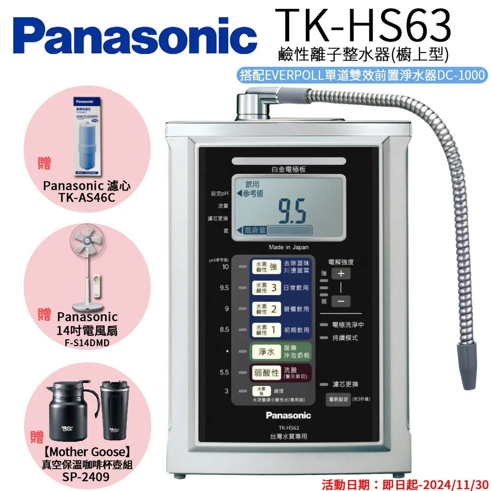 Panasonic 國際牌 鹼性離子淨水器 TK-HS63 ZTA