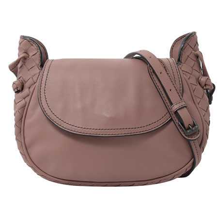 BOTTEGA VENETA 
編織拼接羊皮斜背包