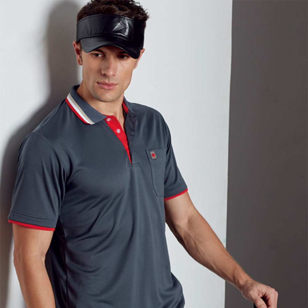 Abel Fox's Sports灰色男版短袖polo衫-AFQ109-16