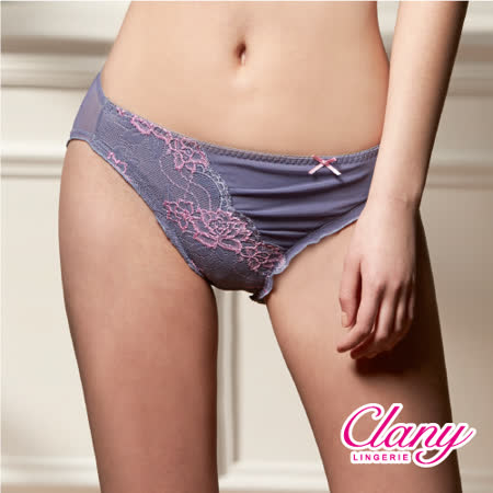 【可蘭霓Clany】奢華蕾絲性感抓皺M-XL內褲(低調灰 3996-61)