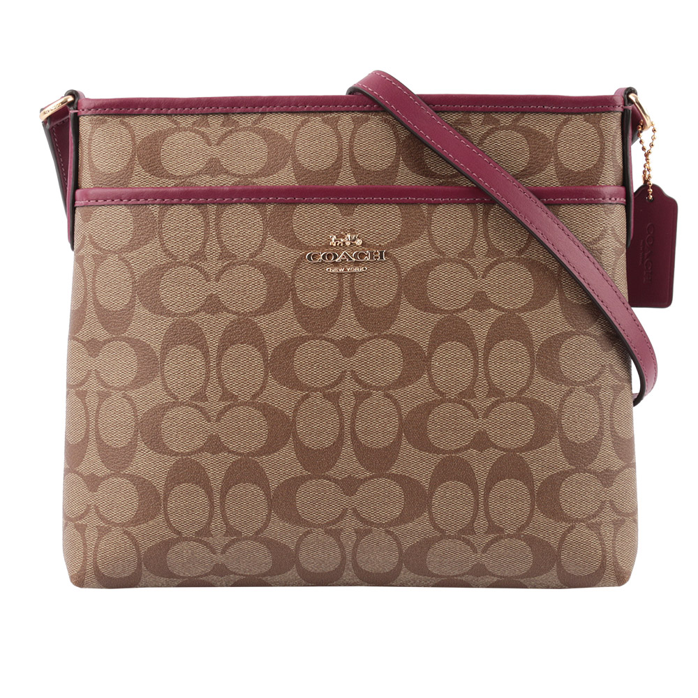 【COACH】PVC LOGO斜背包(薄款)(莓紫色) 29210 IMQEO