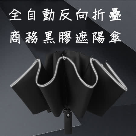 全自動反向
折疊商務黑膠遮陽傘