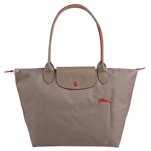 LONGCHAMP- LE PLIAGE 小馬logo長提把手提包(卡其)S