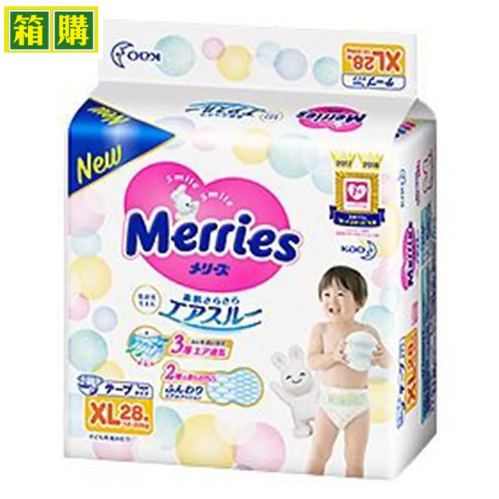 妙而舒 Merries 金緻柔點透氣紙尿褲 XL (28片x6包)