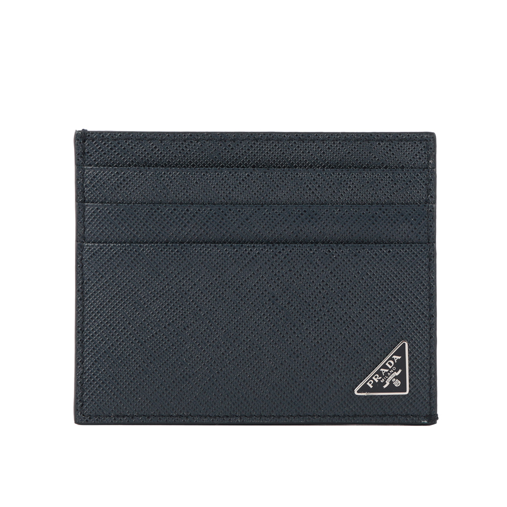 【PRADA】三角牌logo卡片/名片夾(深藍色) 2MC223 QHH F0216