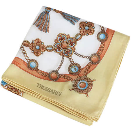 TRUSSARDI 
流蘇印花棉質大帕巾