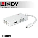 LINDY 林帝 主動式 USB3.1 Type-C to HDMI/DVI/VGA 三合一轉接器 (43273)