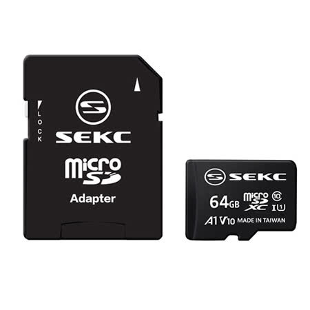 SEKC MicroSD UHS-I A1 V10 記憶卡+轉卡-64G