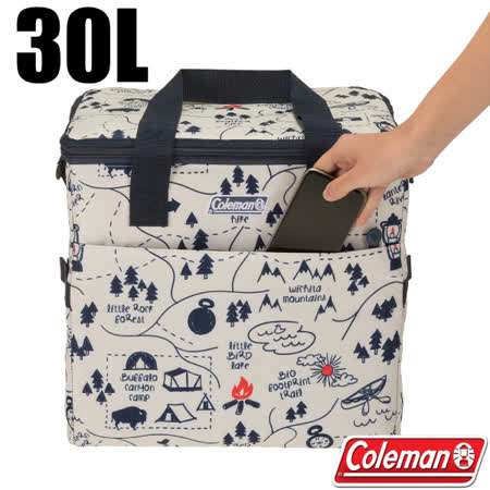 【美國 Coleman】30L露營地圖軟式保冷袋.保冰袋.保溫袋.行動冰桶.保冰保鮮/CM-33433