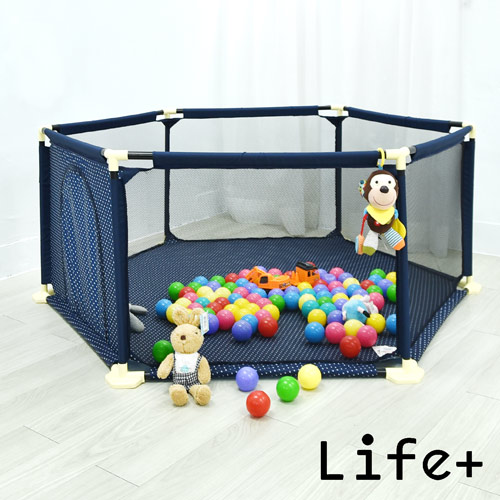 【Life Plus】兒童安全防護圍欄/遊戲床 (加大款)+兒童防護門欄/寵物門欄