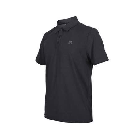 (男) FIRESTAR 彈性短袖POLO衫-反光 涼感 短袖上衣 高爾夫 網球 羽球 深麻灰