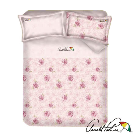 【Arnold Palmer雨傘牌】玫瑰濃情-60紗精梳棉床包被套雙人四件組