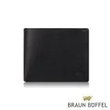 【BRAUN BUFFEL 德國小金牛】台灣總代理 洛菲諾P-II 4卡零錢袋皮夾-黑色/BF347-315-BK