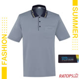【瑞多仕-RATOPS】男新款 COOLMAX 門襟出芽配POLO短袖排汗休閒衣.運動休閒衫/DB8981 涅槃灰/黑芽