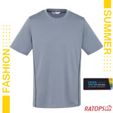 【瑞多仕-RATOPS】男新款 COOLMAX 圓領爬線短袖排汗休閒衣.運動休閒衫/DB8989 涅槃灰/黑爬線
