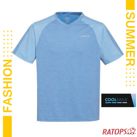 【瑞多仕-RATOPS】
 V領浪花紗短袖排汗休閒上衣