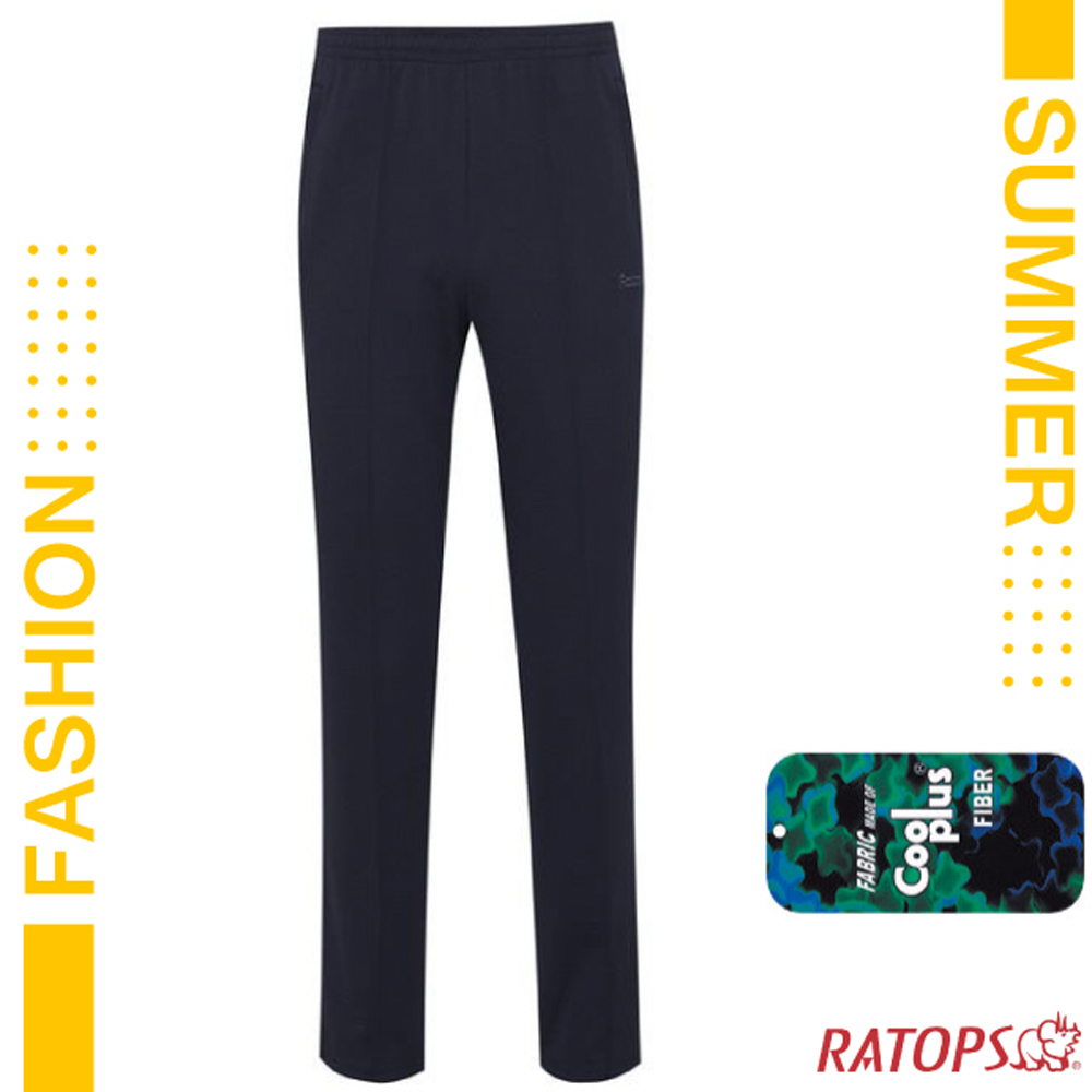【瑞多仕-RATOPS】中性款 排汗運動長褲(素色拉鍊).運動褲.休閒褲.工作褲_DB8972 墨藍色