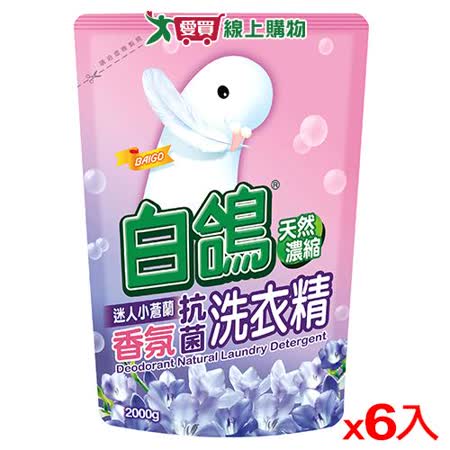白鴿小蒼蘭抗菌洗衣精補充包2000g*6包(箱)