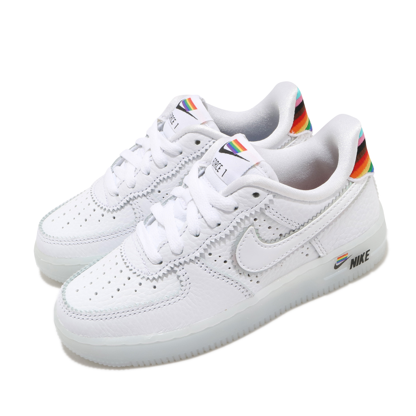 Nike 休閒鞋 Air Force 1 BT PS 運動 童鞋 興別平權 皮革 質感 AF1 中童 穿搭 白 彩 CW7439100 CW7439-100