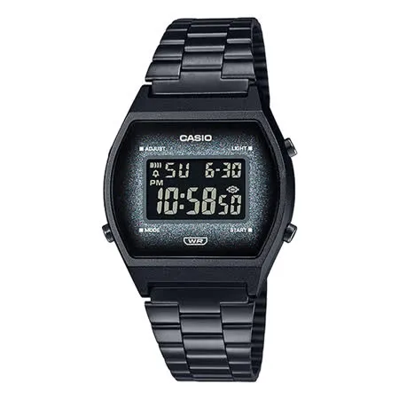 【CASIO 卡西歐】電子錶 不鏽鋼錶帶 50米防水 碼表 LED照明(B640WBG-1B)