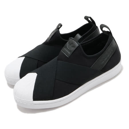 adidas 休閒鞋 Superstar Slip On 女鞋 愛迪達 繃帶鞋 貝殼頭 襪套式 黑 白 FW7051 FW7051