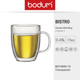 【丹麥BODUM】BISTRO系列 雙層玻璃馬克杯兩件組/0.45L(BD10606-10)