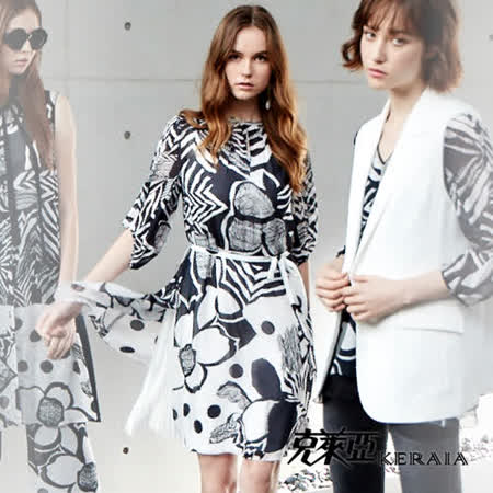 KERAIA 克萊亞
飄逸純絲洋裝附本布帶