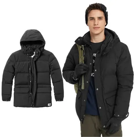 【The North Face】男熱賣款_輕量防潑水耐磨透氣連帽外套(羽絨衣)/46J2-JK3 黑 V