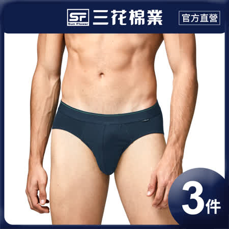 Sun Flower三花 彈性三角褲.男內褲(3件組)