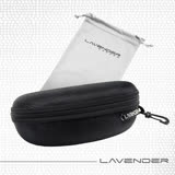 Lavender-擦拭收納兩用鏡袋與眼鏡盒套組-大盒-黑