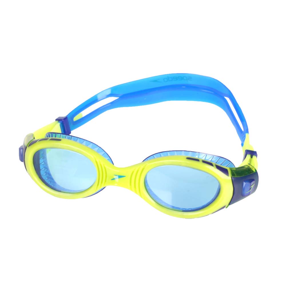 (童) SPEEDO 兒運動泳鏡-抗UV 防霧 蛙鏡 游泳 訓練 萊姆綠藍 F