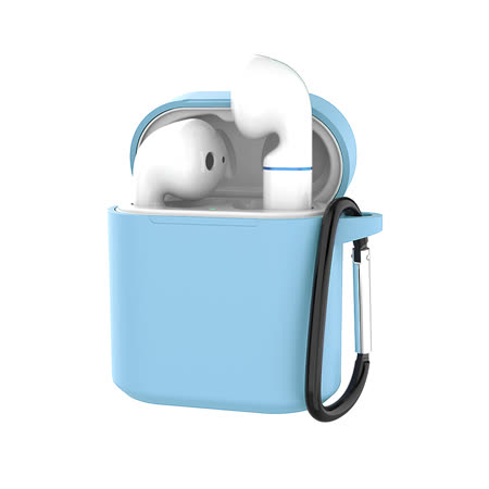 【AdpE】HUAWEI 華為 藍牙耳機專用 FlyPods/FreeBuds2 純色矽膠保護套(附吊環)