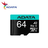 ADATA 威剛 Premier Pro microSDXC UHS-I U3 A2 V30 64G 記憶卡 (附轉卡)