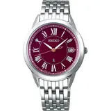 SEIKO 精工 LUKIA 酒紅太陽能真鑽女錶-33mm V147-0CR0R(SUT393J1)