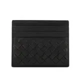 【BOTTEGA VENETA】小羊皮編織6卡信用卡/名片夾(黑色)