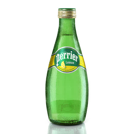 【法國Perrier】氣泡天然礦泉水-檸檬口味 玻璃瓶(330mlX24罐/箱)
