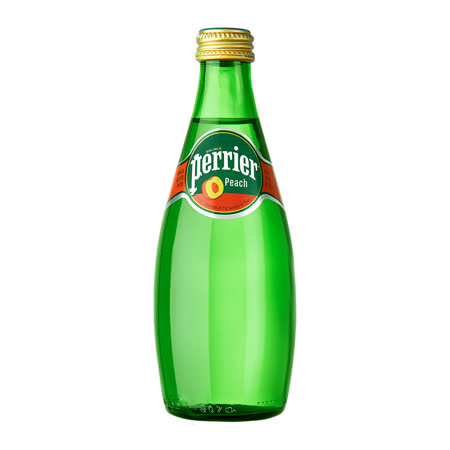 【法國Perrier】氣泡天然礦泉水 水蜜桃風味 玻璃瓶 (330mlX24罐/箱)