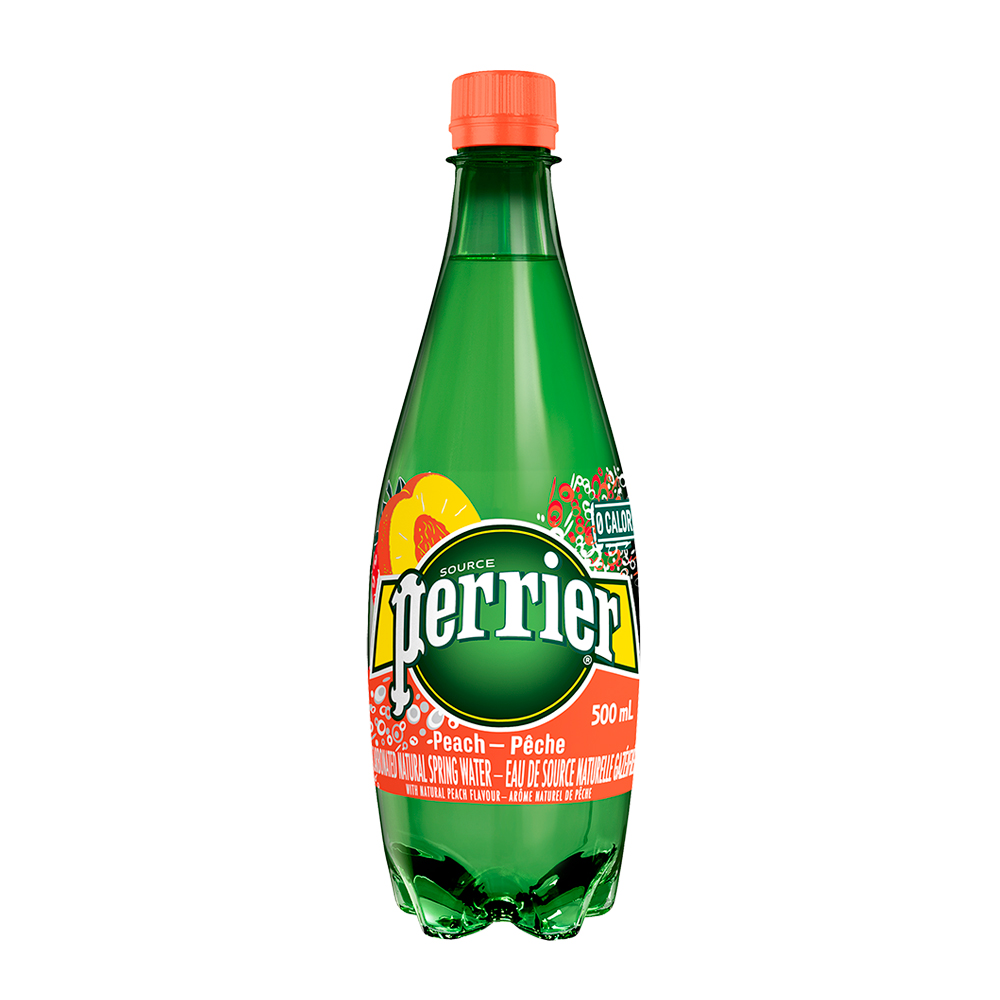 【法國Perrier】氣泡天然礦泉水-水蜜桃 寶特瓶 (500mlX24瓶/箱)