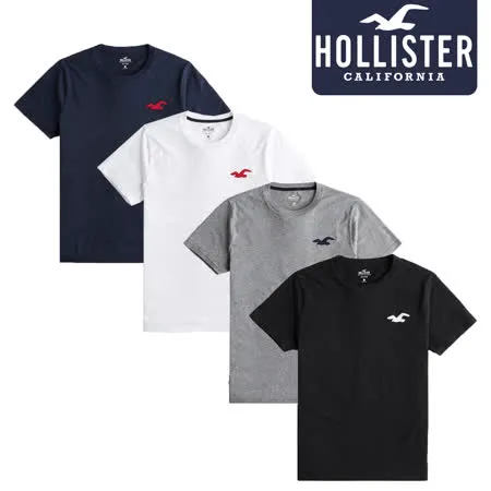 【HOLLISTER】美國霍利斯特/刺繡經典/短袖素T恤/純棉款(HO-3243680188900)