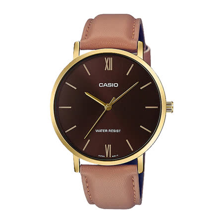 CASIO
 皮革錶帶 指針男錶