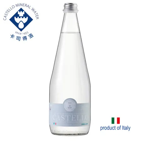 【CASTELLO 卡司得洛】天然礦泉水 750ml*6瓶 箱  義大利 玻璃瓶裝 
