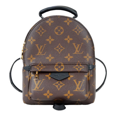 Louis Vuitton Palm Springs Mini 帆布印花迷你後背包(黑X棕)
