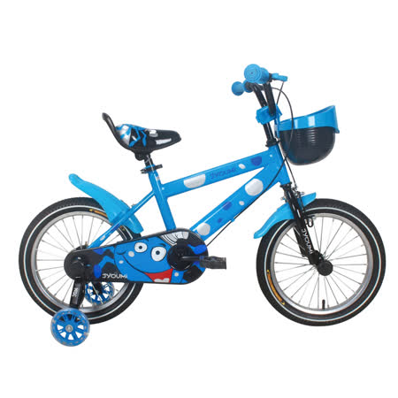 寶貝樂嚴選 16吋小精靈兒童腳踏車輔助輪三輪車-藍