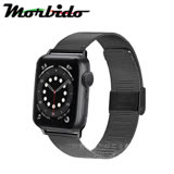 Morbido蒙彼多Apple Watch 6/SE 44mm不鏽鋼編織卡扣式錶帶 黑