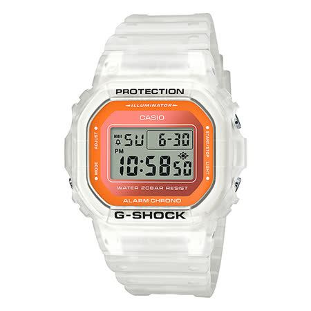 G-SHOCK 半透明螢光材質礦物玻璃防水200米耐衝擊構造(DW-5600LS-7