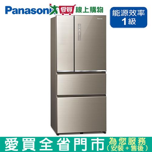 Panasonic國際610L四門變頻玻璃冰箱NR-D611XGS-N含配送+安裝