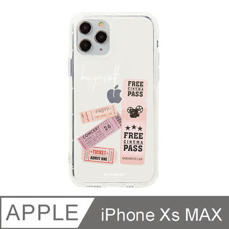 iPhone Xs Max 6.5吋 美式粉紅票卷透明空壓iPhone手機殼