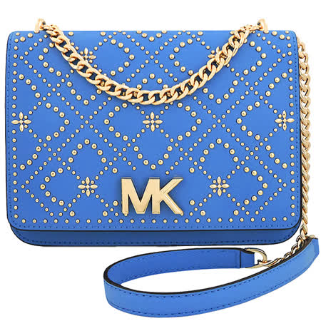 MICHAEL KORS Istanbul 牛皮鉚釘旋釦鍊帶斜背包